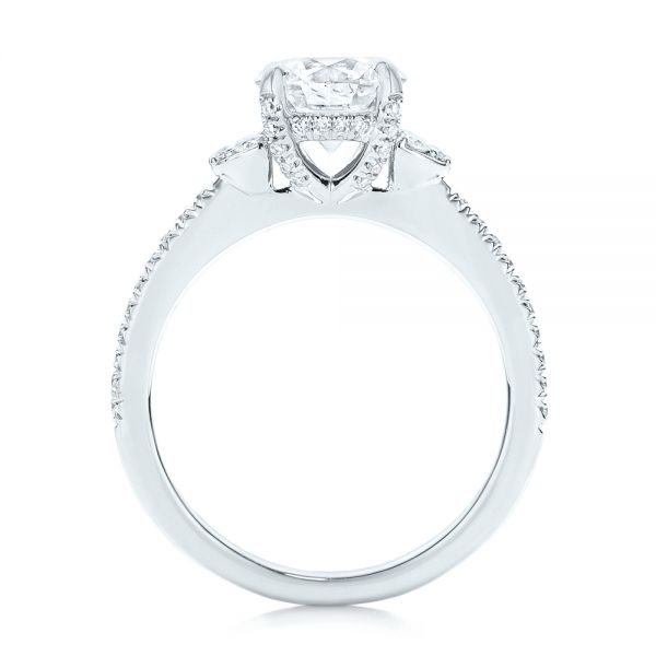 14k White Gold 14k White Gold Custom Diamond Engagement Ring - Front View -  103219