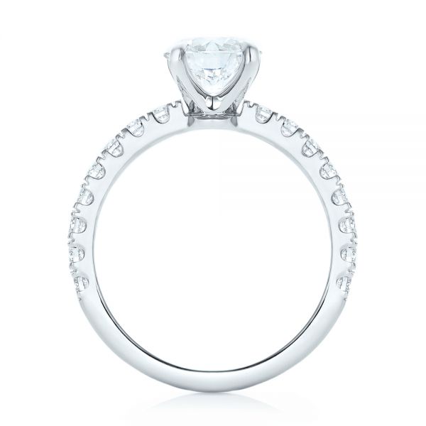 14k White Gold 14k White Gold Custom Diamond Engagement Ring - Front View -  103235