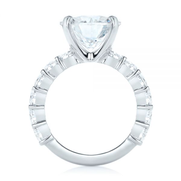 18k White Gold 18k White Gold Custom Diamond Engagement Ring - Front View -  103336