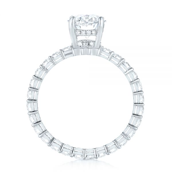 14k White Gold Custom Diamond Engagement Ring - Front View -  103355