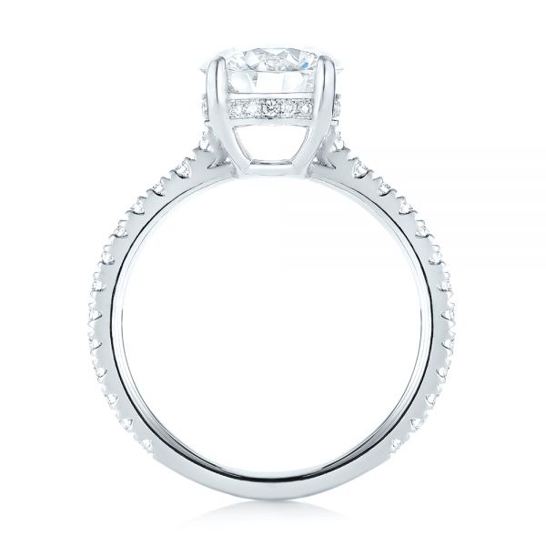 18k White Gold 18k White Gold Custom Diamond Engagement Ring - Front View -  103369