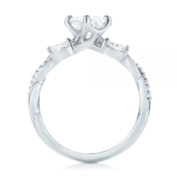 14k White Gold Custom Diamond Engagement Ring - Front View -  103418