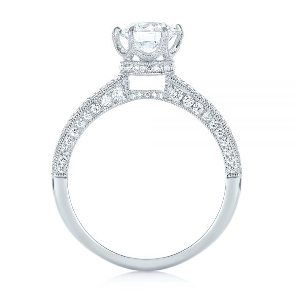 14k White Gold 14k White Gold Custom Diamond Engagement Ring - Front View -  103428