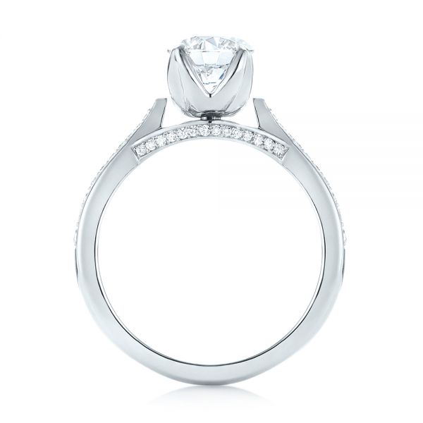 18k White Gold 18k White Gold Custom Diamond Engagement Ring - Front View -  103464