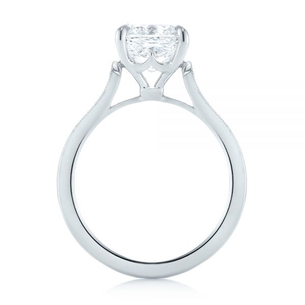 18k White Gold Custom Diamond Engagement Ring - Front View -  103508