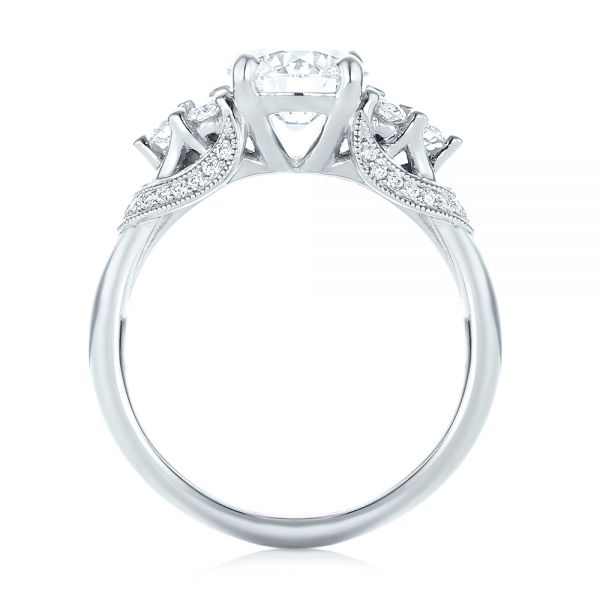 14k White Gold 14k White Gold Custom Diamond Engagement Ring - Front View -  103519