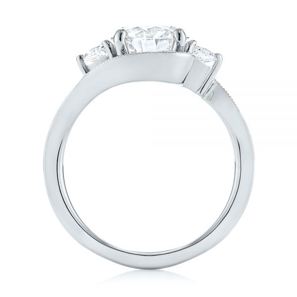 14k White Gold 14k White Gold Custom Diamond Engagement Ring - Front View -  104262