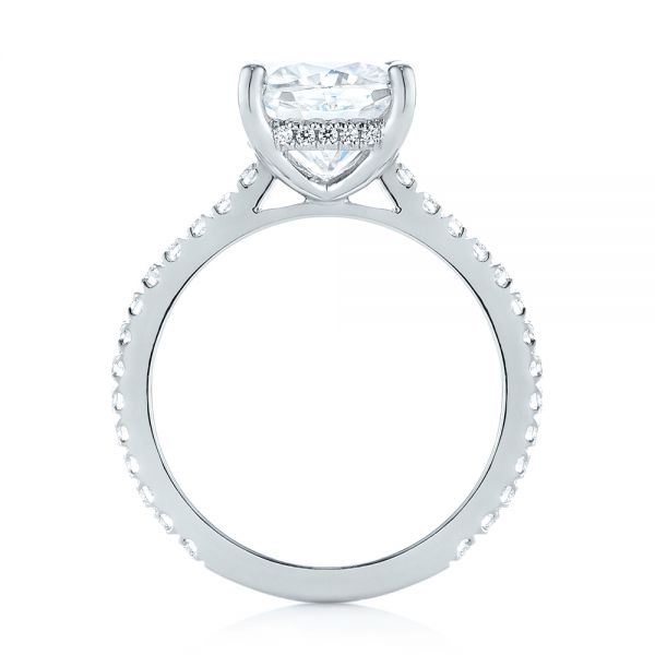 14k White Gold Custom Diamond Engagement Ring - Front View -  104401