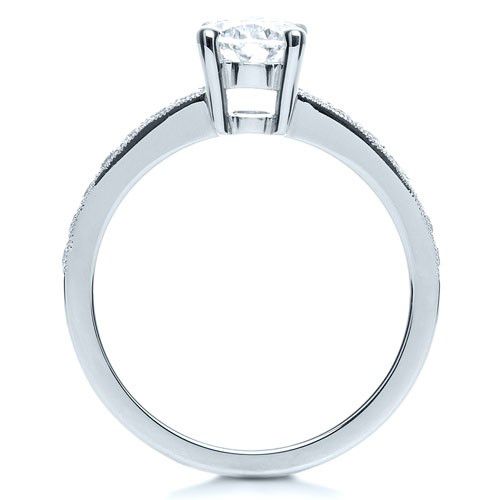 14k White Gold 14k White Gold Custom Diamond Engagement Ring - Front View -  1107