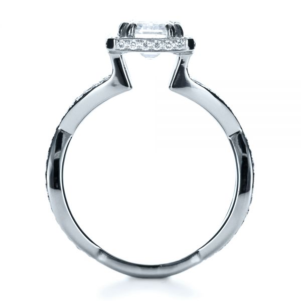 14k White Gold 14k White Gold Custom Diamond Engagement Ring - Front View -  1159
