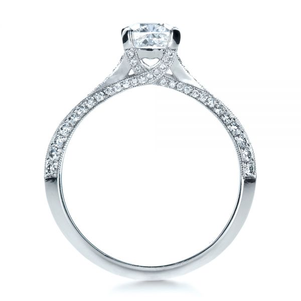 14k White Gold 14k White Gold Custom Diamond Engagement Ring - Front View -  1268