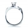 14k White Gold Custom Diamond Engagement Ring - Front View -  1302 - Thumbnail