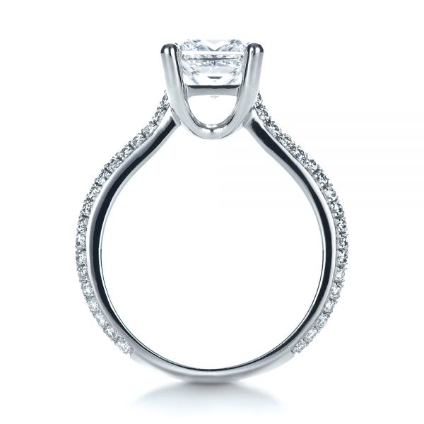 18k White Gold 18k White Gold Custom Diamond Engagement Ring - Front View -  1402