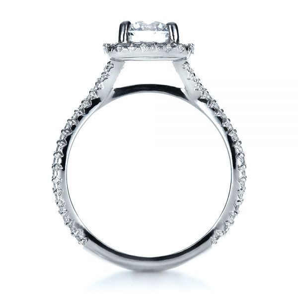 14k White Gold 14k White Gold Custom Diamond Engagement Ring - Front View -  1407