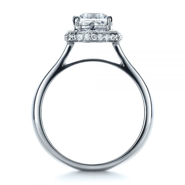 14k White Gold 14k White Gold Custom Diamond Engagement Ring - Front View -  1408