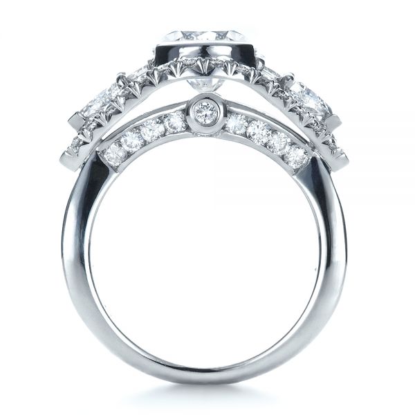 14k White Gold 14k White Gold Custom Diamond Engagement Ring - Front View -  1414