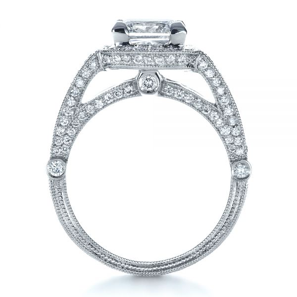 18k White Gold 18k White Gold Custom Diamond Engagement Ring - Front View -  1416