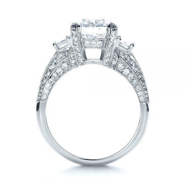 18k White Gold 18k White Gold Custom Diamond Engagement Ring - Front View -  1434