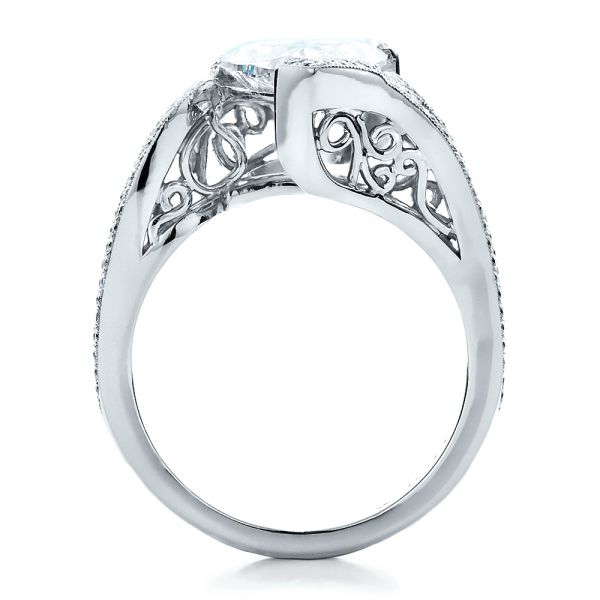 14k White Gold 14k White Gold Custom Diamond Engagement Ring - Front View -  1442