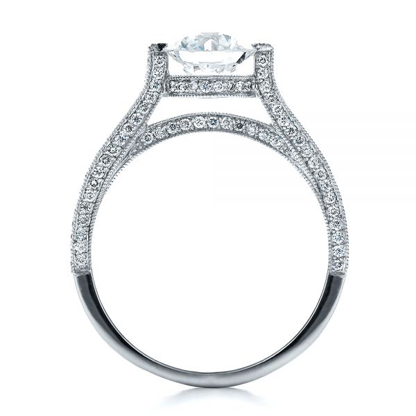 Platinum Custom Diamond Engagement Ring - Front View - 1443