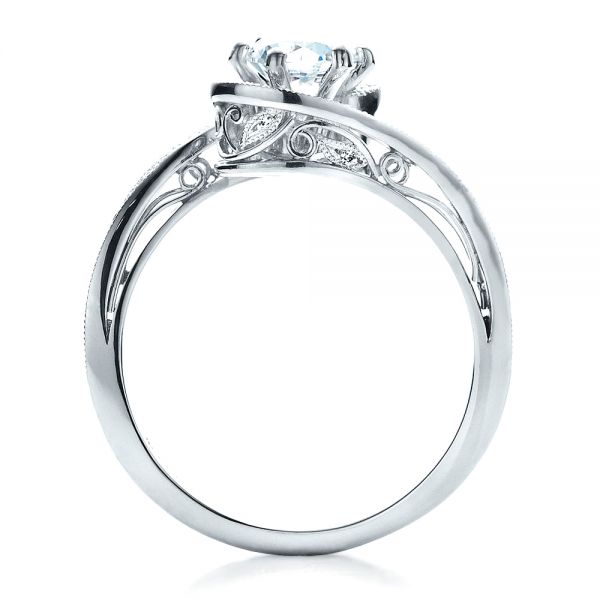 18k White Gold 18k White Gold Custom Diamond Engagement Ring - Front View -  1449