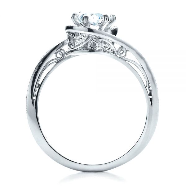 14k White Gold 14k White Gold Custom Diamond Engagement Ring - Front View - 1449