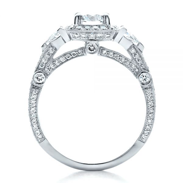 14k White Gold 14k White Gold Custom Diamond Engagement Ring - Front View -  1451