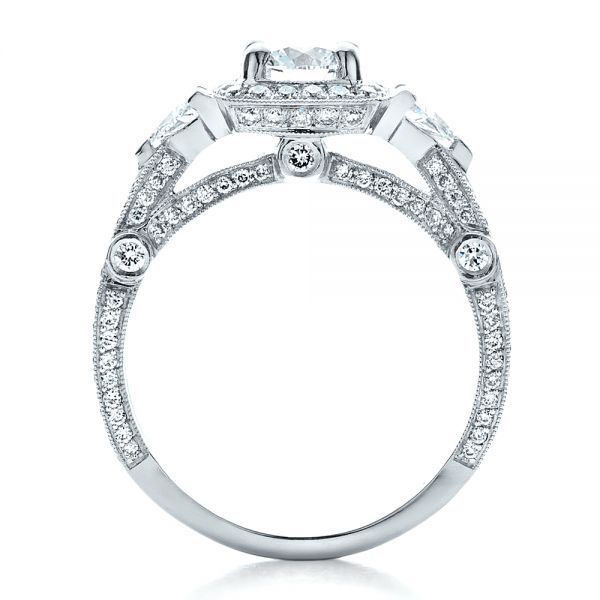 Platinum Custom Diamond Engagement Ring - Front View - 1451