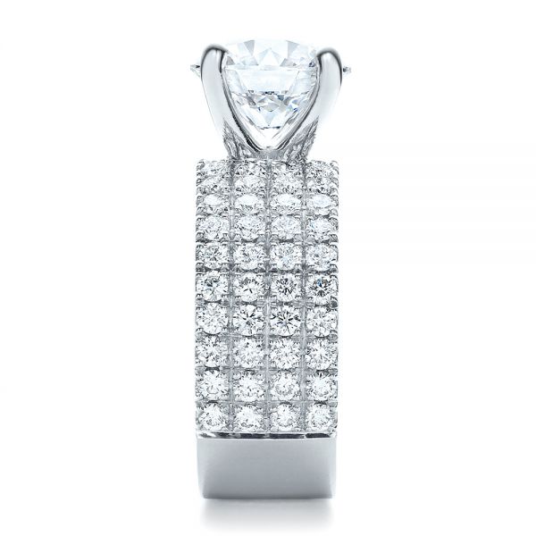 14k White Gold 14k White Gold Custom Diamond Engagement Ring - Side View -  100102