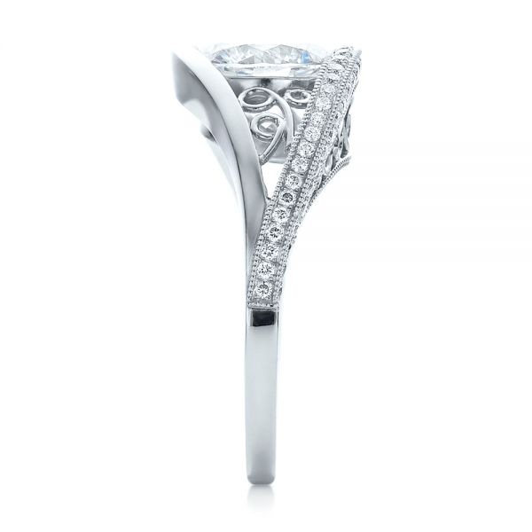 Platinum Custom Diamond Engagement Ring - Side View - 100551