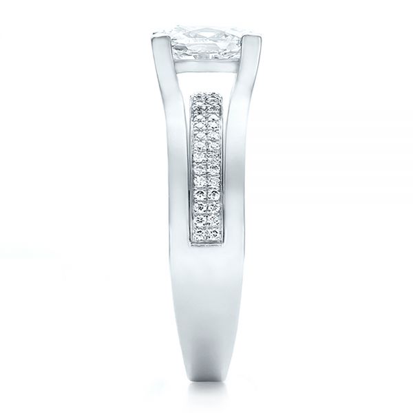 Platinum Custom Diamond Engagement Ring - Side View - 100627