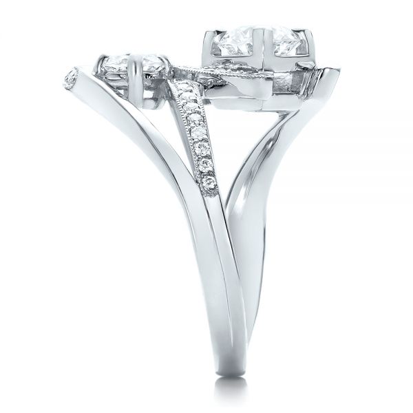 14k White Gold 14k White Gold Custom Diamond Engagement Ring - Side View -  100782
