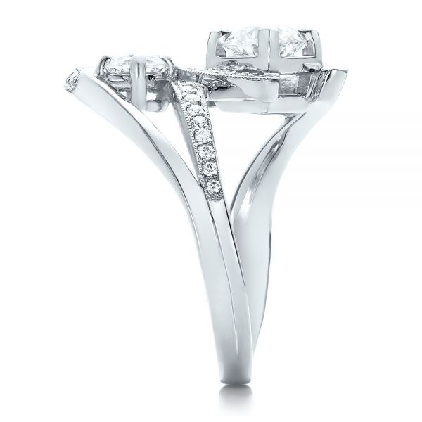 Platinum Custom Diamond Engagement Ring - Side View - 100782