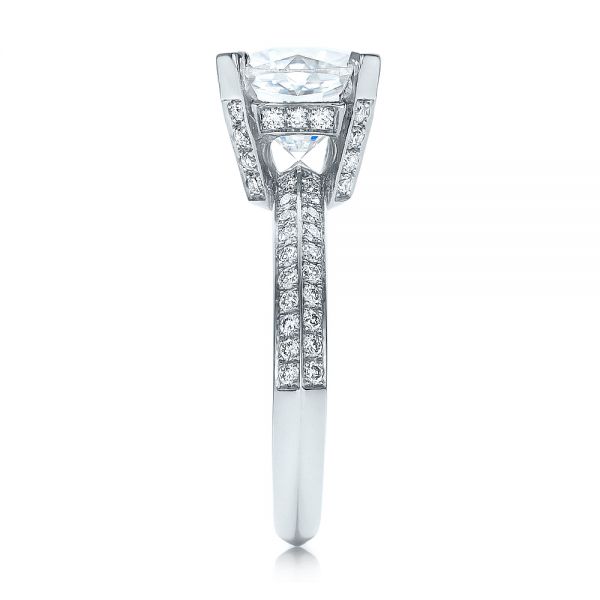 Platinum Custom Diamond Engagement Ring - Side View - 100839