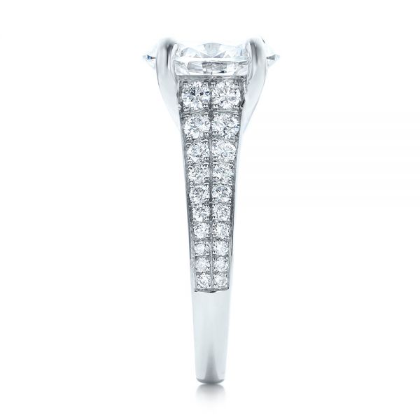 14k White Gold 14k White Gold Custom Diamond Engagement Ring - Side View -  100872