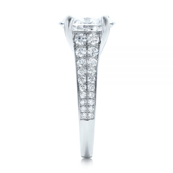 Platinum Custom Diamond Engagement Ring - Side View - 100872