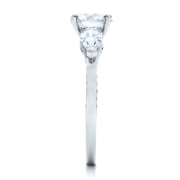 18k White Gold 18k White Gold Custom Diamond Engagement Ring - Side View -  101230