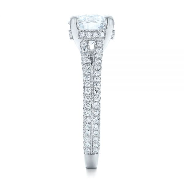 18k White Gold 18k White Gold Custom Diamond Engagement Ring - Side View -  101994
