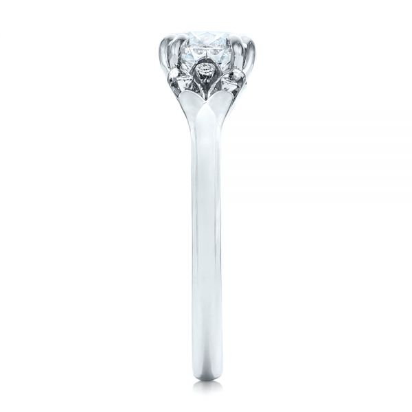 14k White Gold Custom Diamond Engagement Ring - Side View -  102024