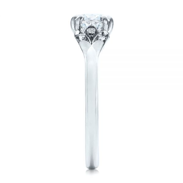 14k White Gold Custom Diamond Engagement Ring - Side View - 102024