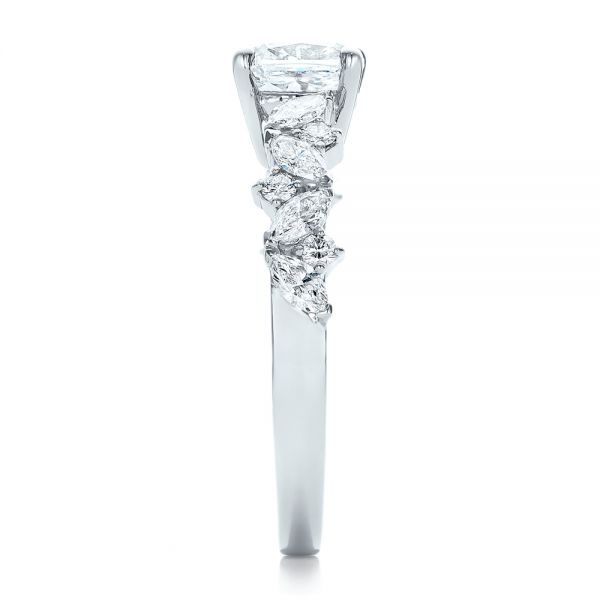 14k White Gold 14k White Gold Custom Diamond Engagement Ring - Side View -  102092