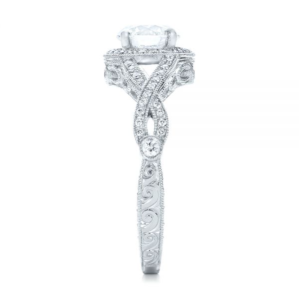  Platinum Custom Diamond Engagement Ring - Side View -  102138