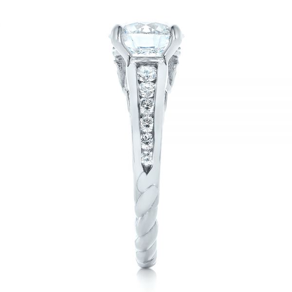 14k White Gold 14k White Gold Custom Diamond Engagement Ring - Side View -  102218