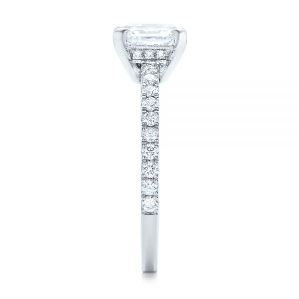 18k White Gold 18k White Gold Custom Diamond Engagement Ring - Side View -  102289