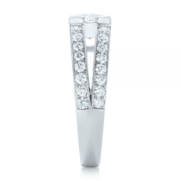  Platinum Custom Diamond Engagement Ring - Side View -  102307
