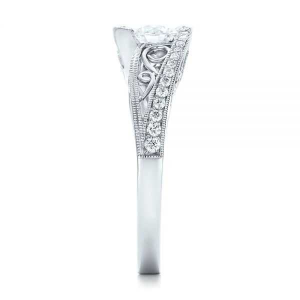 Platinum Custom Diamond Engagement Ring - Side View - 102315