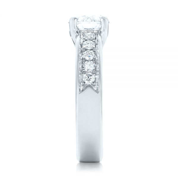 14k White Gold 14k White Gold Custom Diamond Engagement Ring - Side View -  102345