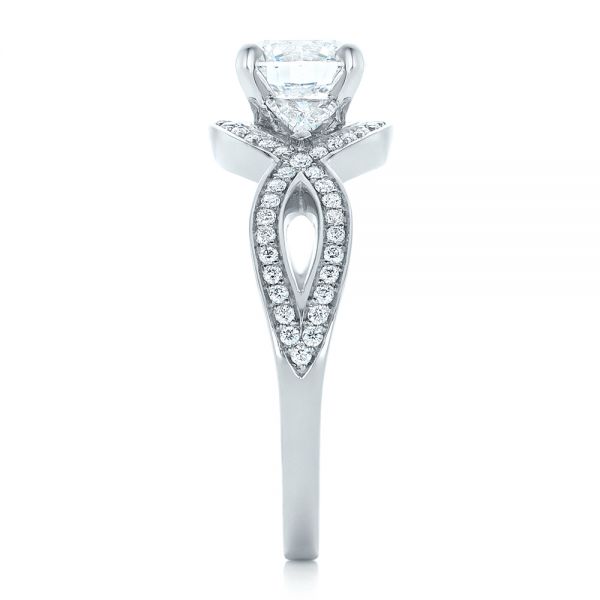 18k White Gold 18k White Gold Custom Diamond Engagement Ring - Side View -  102354