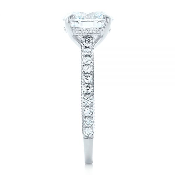 18k White Gold 18k White Gold Custom Diamond Engagement Ring - Side View -  102402