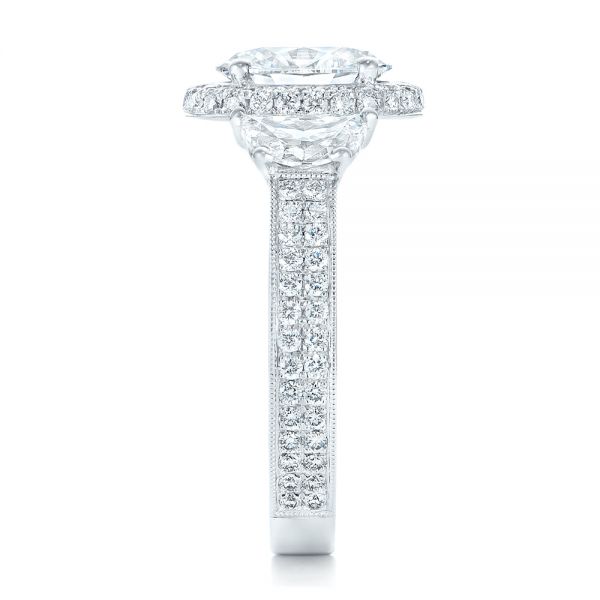 18k White Gold Custom Diamond Engagement Ring - Side View - 102415